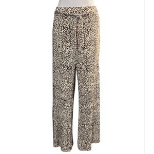 Leopard Print Micro Pleated Pants